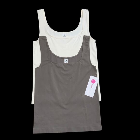 Yogalicious Tops - Yogalicious 2 Pack Taupe and Beige Women's Sleeveless Scoop Neck Tank Size /M